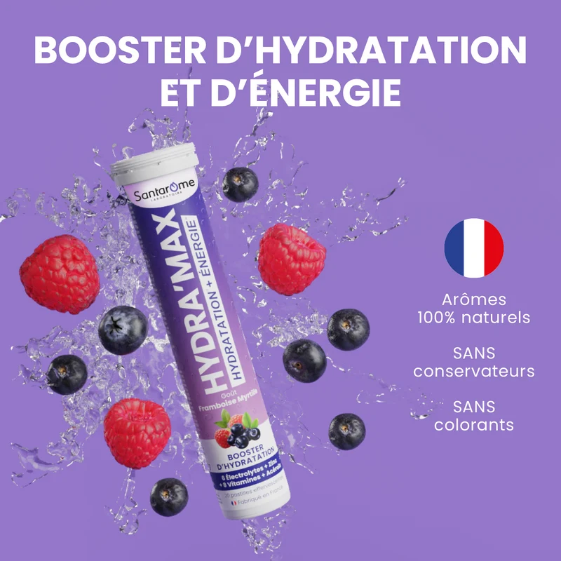 HYDRA'MAX Framboise Myrtille - 20 pastilles hydratation