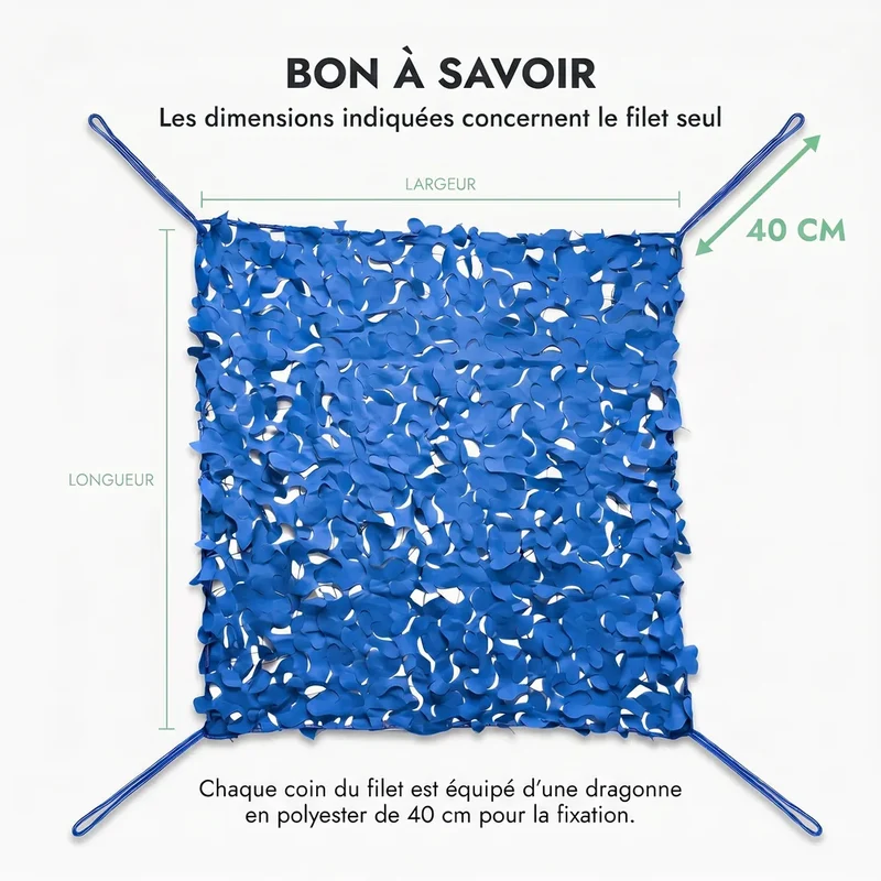 Filet de camouflage renforcé bleu