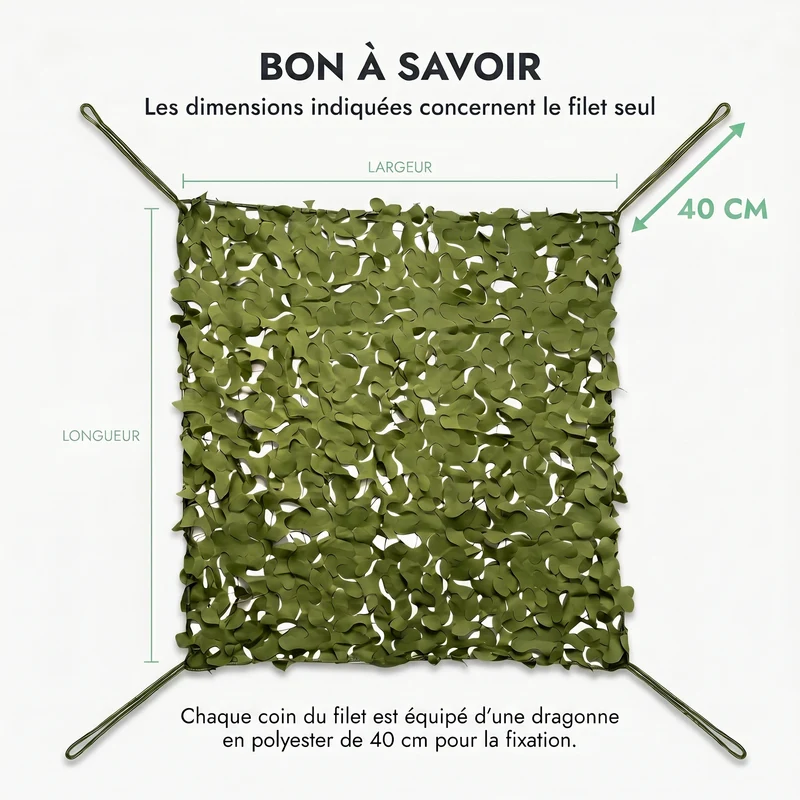 Filet de camouflage renforcé militaire