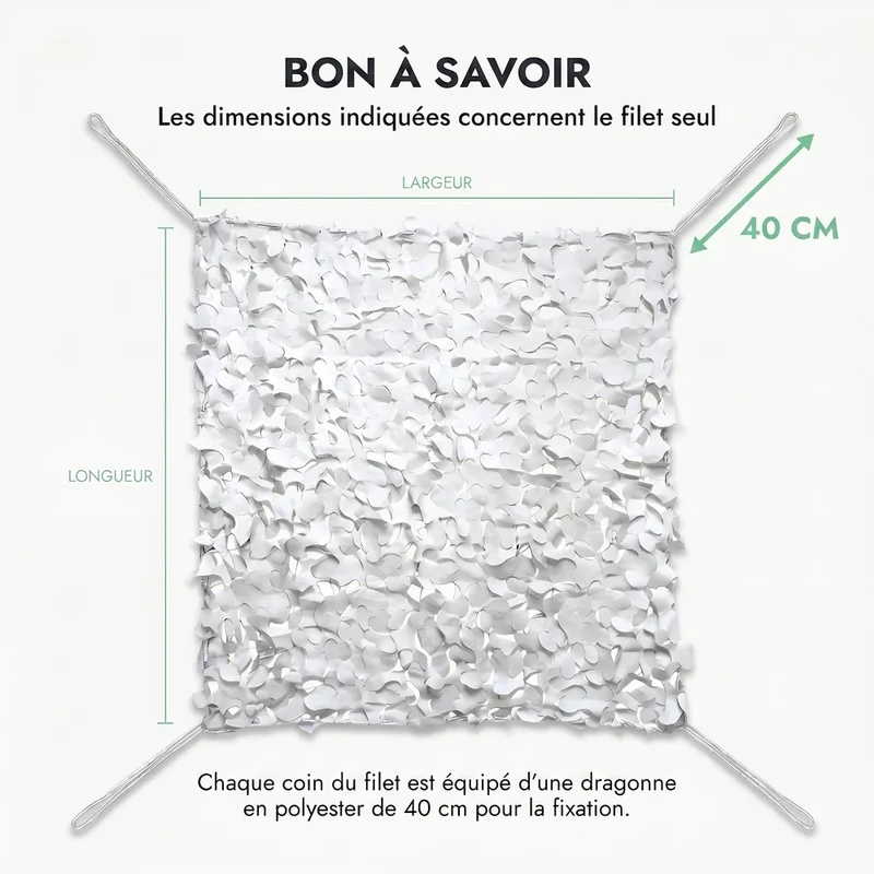 Filet de camouflage renforcé blanc