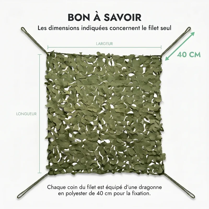 Filet de camouflage renforcé vert
