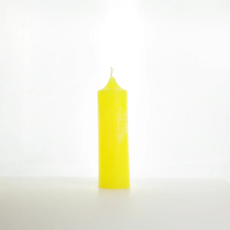 Bougie déco jaune
