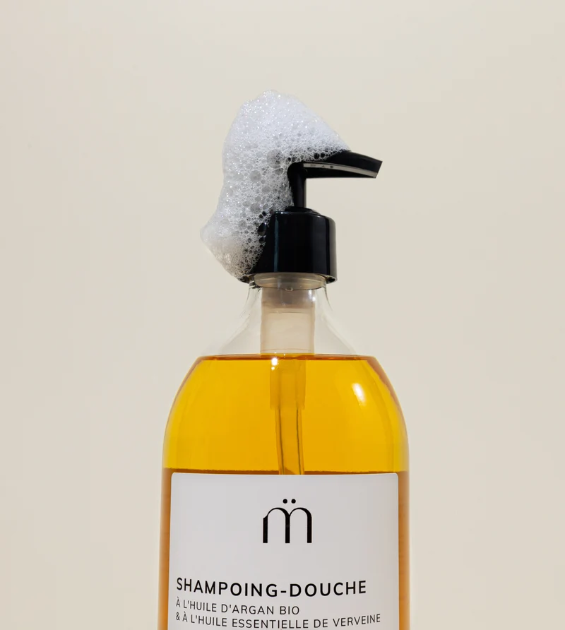 Shampoing douche à l'huile d'argan bio et l'huile essentielle de verveine