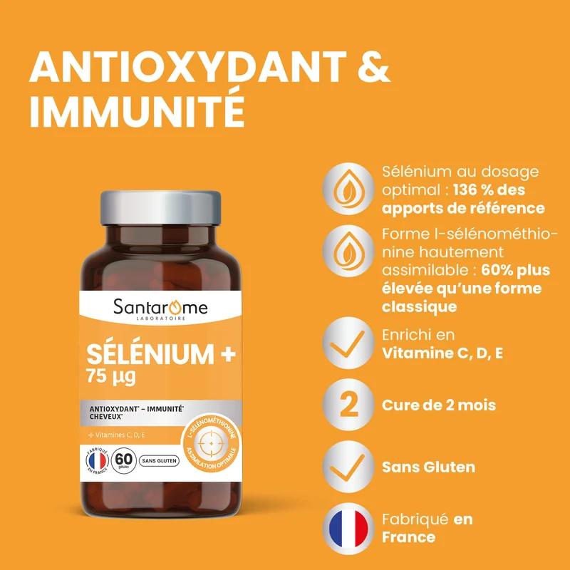 Sélénium + 75 µg - 60 gélules