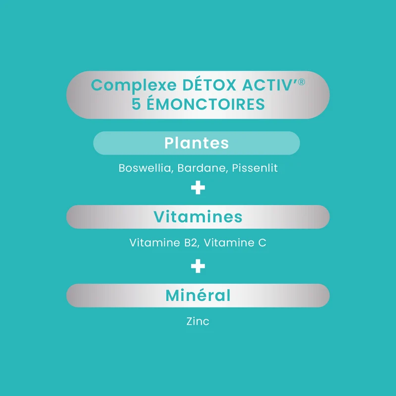 Pur'Détox 5 Émonctoires - 20 Pastilles effervescentes