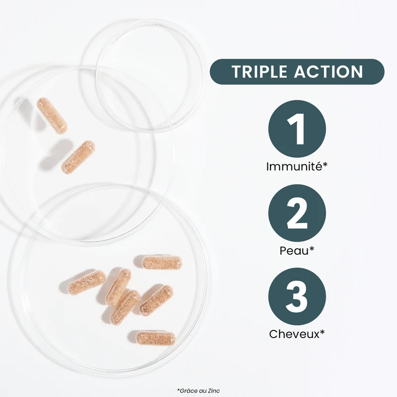 Zinc Bisglycinate + 15 mg + Vitamines B5/B6 - 60 Gélules