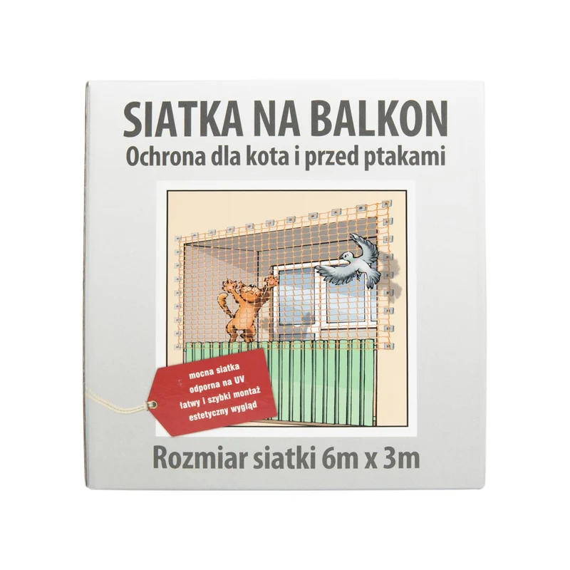 Netz für den Balkon gegen Vögel, Tauben und Katzen 6x3 m + Montageset
