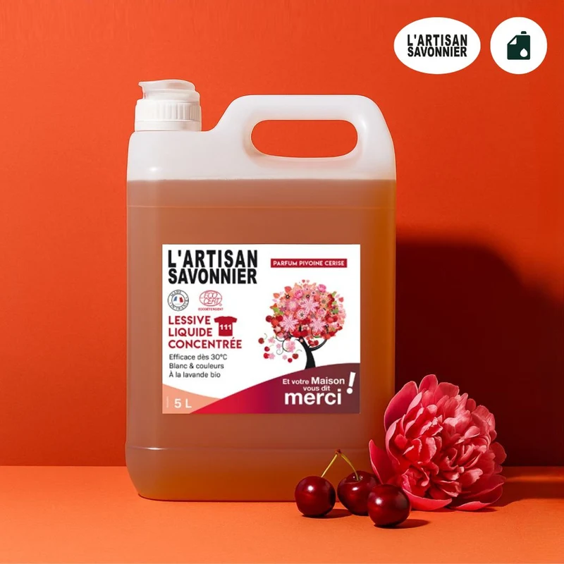 Lessive liquide - Concentrée - Pivoine cerise