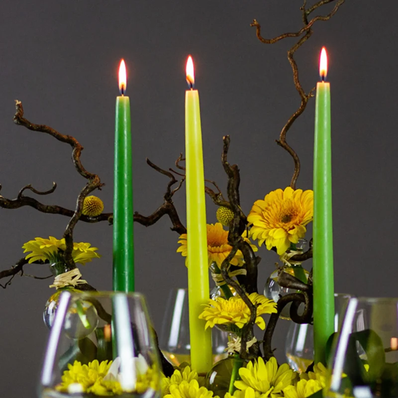 Chandelles jaune anis
