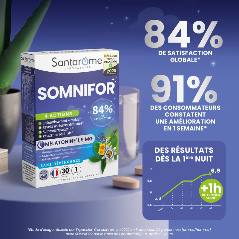 Somnifor 4 ACTIONS - 30 comprimés sommeil