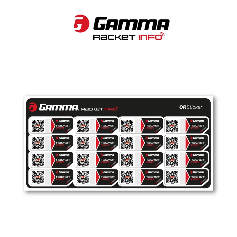 Racket Info Internationale Version Autocollants string Pack de 16 - noir