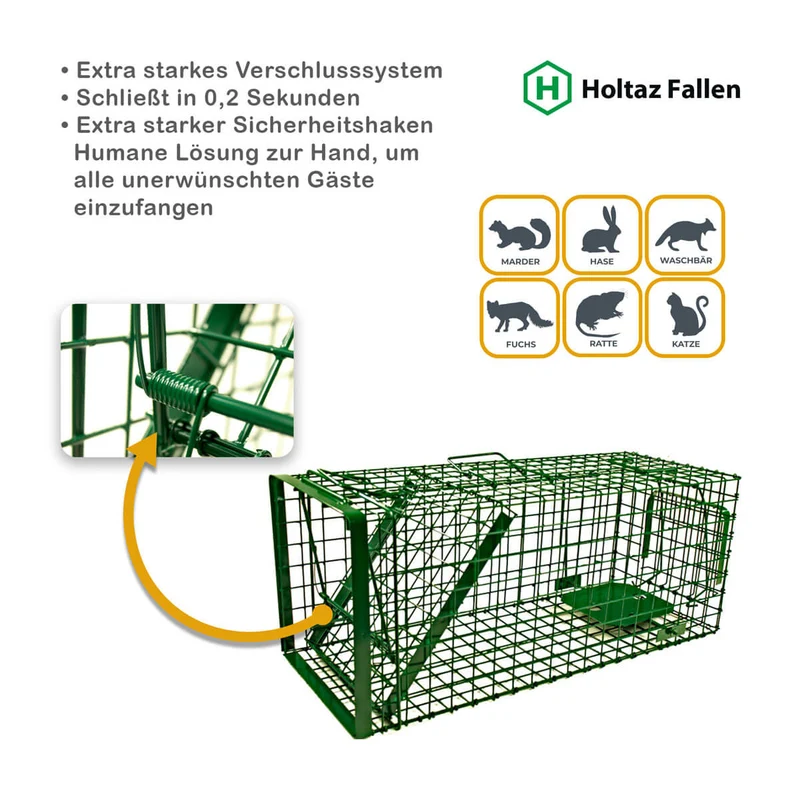 Hardy - Lebendfalle Drahtfalle gegen Marder, Füchse, Katzen und Hunde