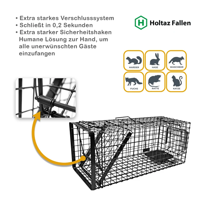 Hardy - Lebendfalle Drahtfalle gegen Marder, Füchse, Katzen und Hunde