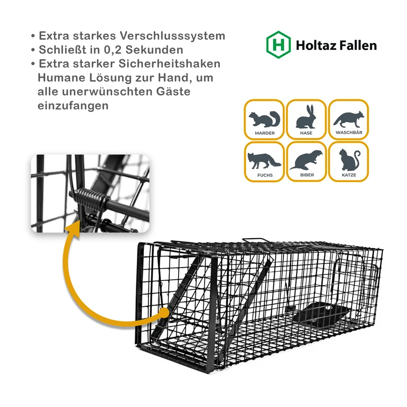 Hardy - Lebendfalle Drahtfalle gegen Marder, Füchse, Katzen und Hunde