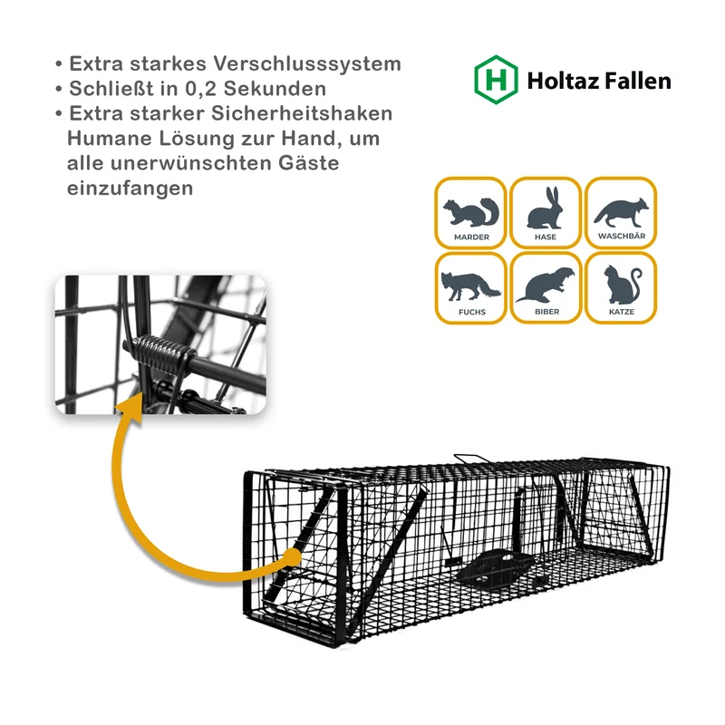 Hardy - Lebendfalle Drahtfalle gegen Marder, Füchse, Katzen und Hunde