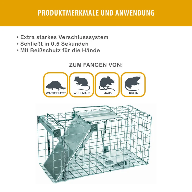Basic - Lebendfalle Drahtfalle gegen Marder, Füchse, Katzen und Hunde