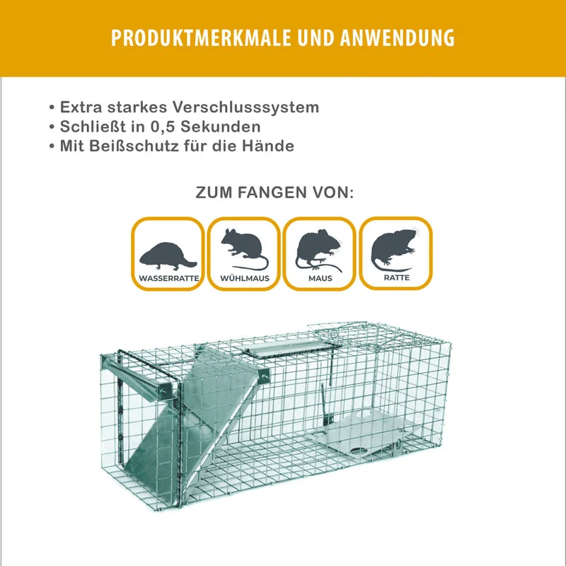 Basic - Lebendfalle Drahtfalle gegen Marder, Füchse, Katzen und Hunde