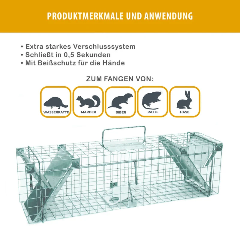 Basic - Lebendfalle Drahtfalle gegen Marder, Füchse, Katzen und Hunde