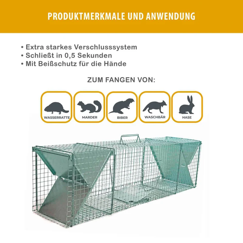 Basic - Lebendfalle Drahtfalle gegen Marder, Füchse, Katzen und Hunde