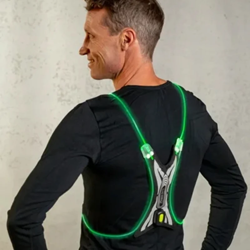 Led Vest Spider USB Système D'éclairage-Vert