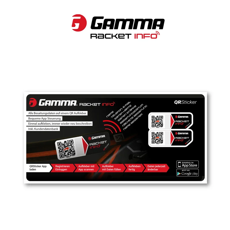 Racket Info Autocollants String Pack De 2 Unités-Noir