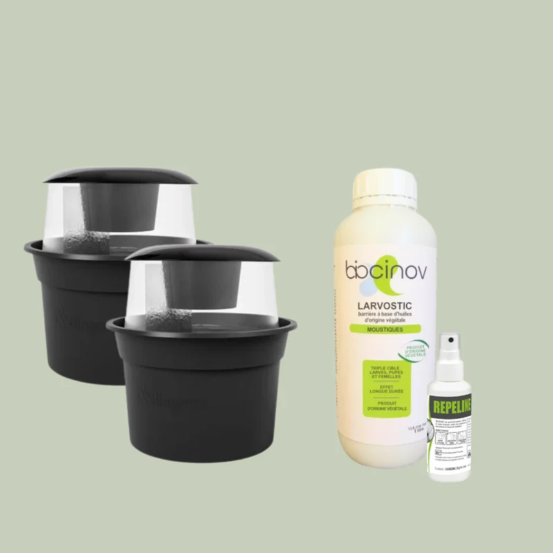 Kit Anti-Moustiques Complet – Répulsif, Pièges & Larvicide Naturel