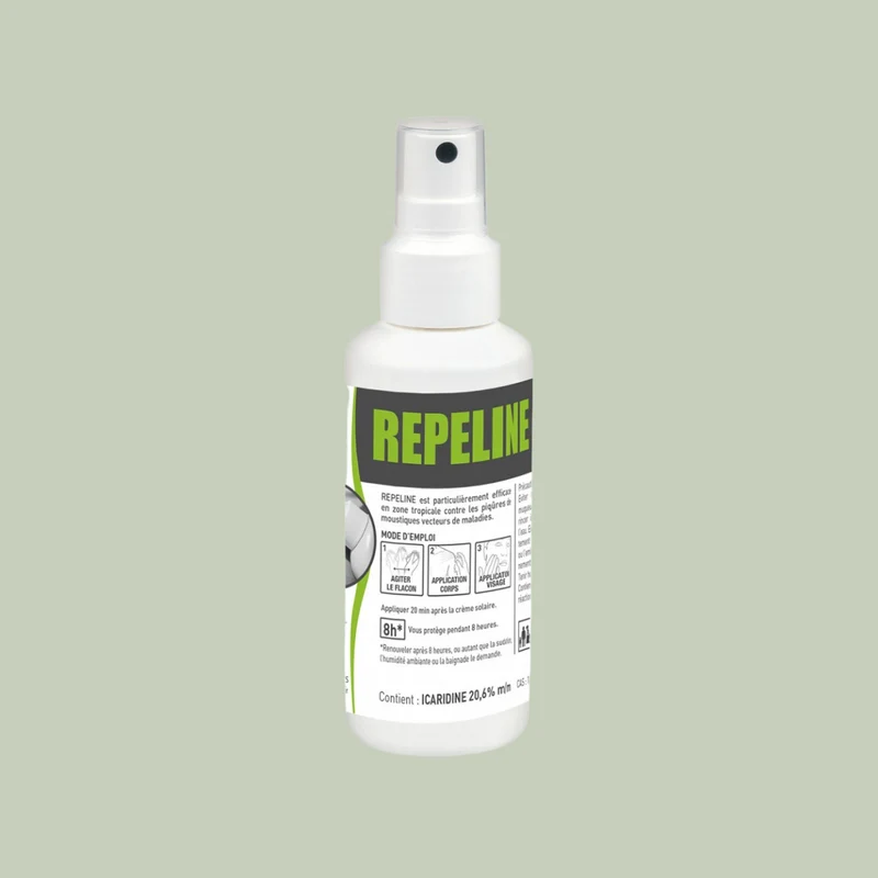 Spray répulsif moustiques, tiques et phlébotomes – Repeline 100ml