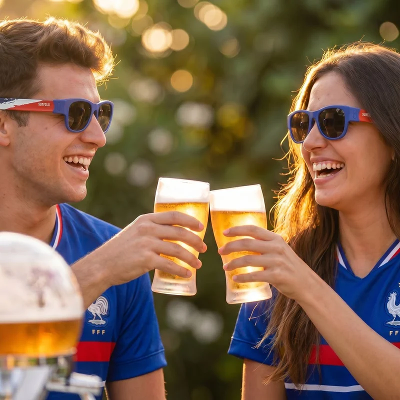 Pack Dispensador de Cerveza Refrigerante InnovaGoods y 2 Gafas de Sol Enrollables Sunfold France