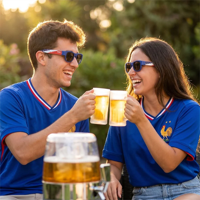 Pack Dispensador de Cerveza Refrigerante InnovaGoods y 2 Gafas de Sol Enrollables Sunfold France