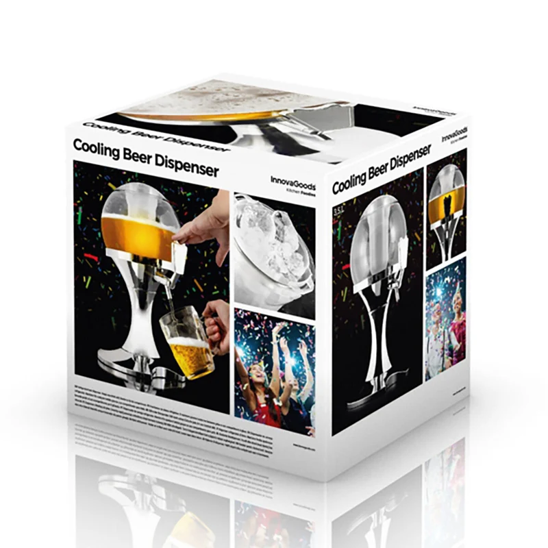 Pack Dispensador de Cerveza Refrigerante InnovaGoods y 2 Gafas de Sol Enrollables Sunfold Spain Black
