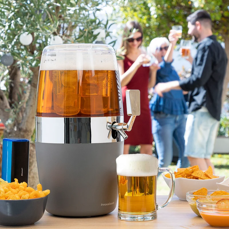 Pack Dispensador de Cerveza Refrigerante InnovaGoods y 2 Gafas de Sol Enrollables Sunfold Spain Black