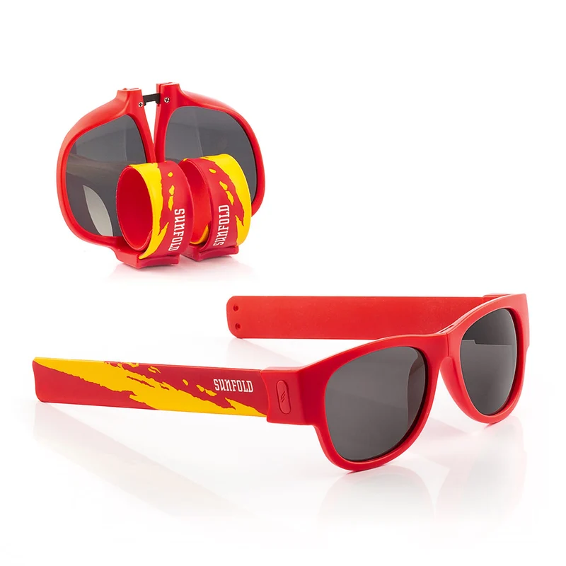 Pack Dispensador de Cerveza Refrigerante InnovaGoods y 2 Gafas de Sol Enrollables Sunfold Spain Red