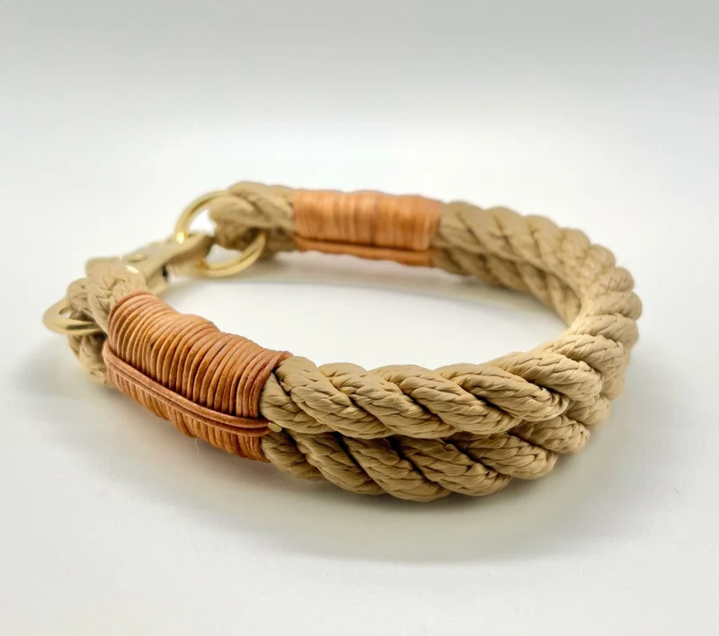 Collier en Corde beige et naturel