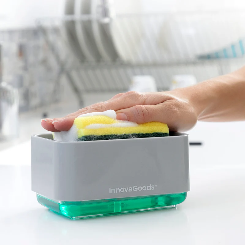 Dispensador de Jabón 2 en 1 para Fregadero Pushoap InnovaGoods