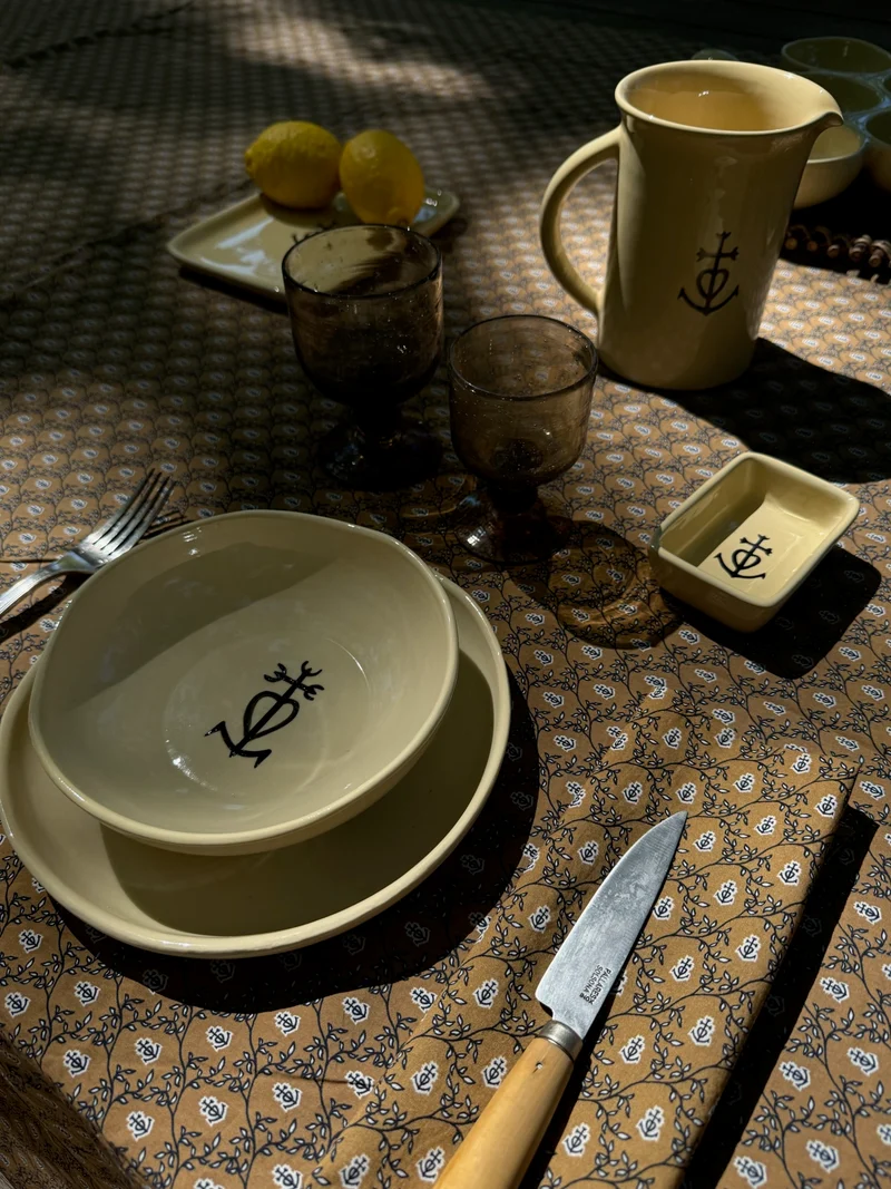 Nappe Croix Camarguaise - Ocre