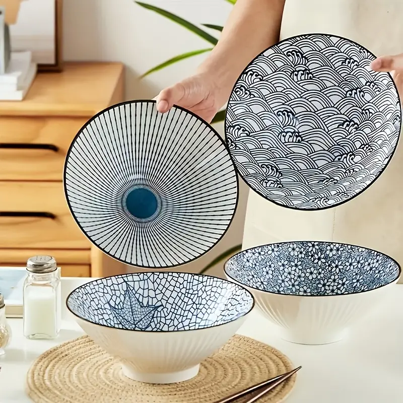 Ensemble de Bols en Céramique Kyoto Bleu