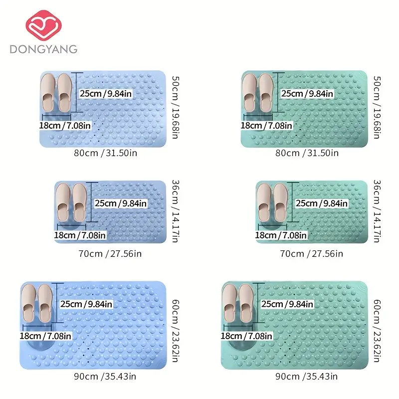 Tapis de Salle de Bain Antidérapant Circulaire – Surélevé avec Ventouses