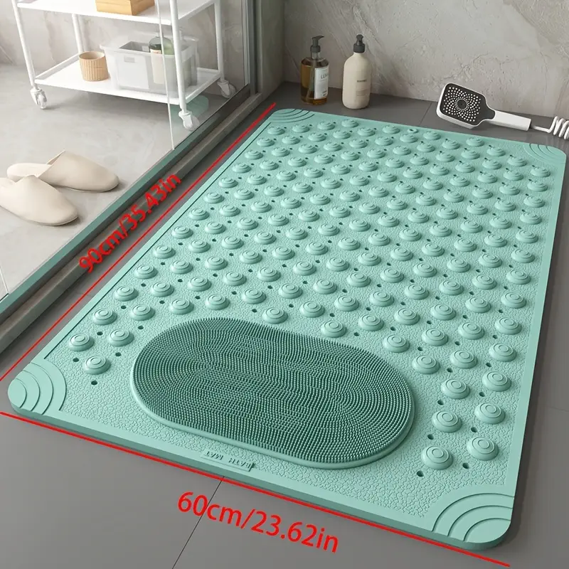 Tapis de Salle de Bain Antidérapant Circulaire – Surélevé avec Ventouses