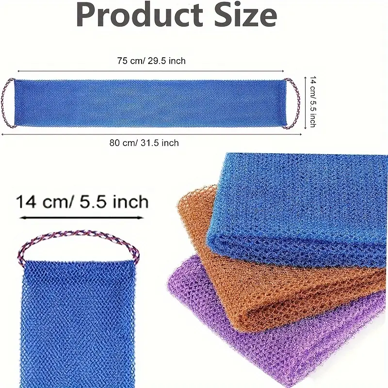 Lot de 4 Éponges Exfoliantes Africaines – Gommage Long en Filet avec Cordon