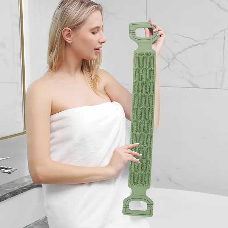 Serviette Gommante en Silicone – Accessoire de Douche Exfoliant avec Poignées