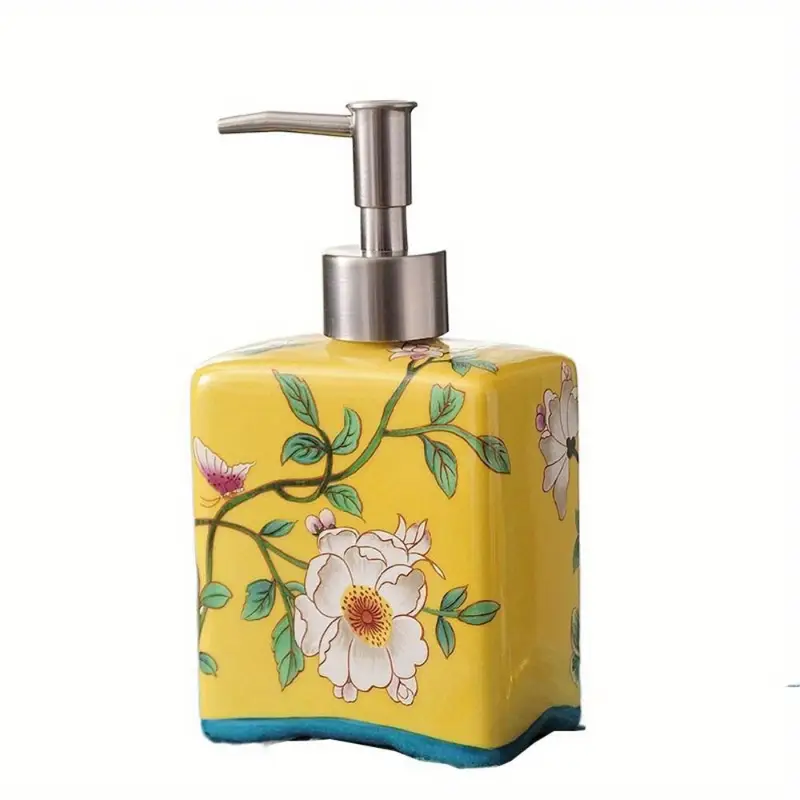 Distributeur de Savon Vintage en Céramique | Rechargeable & Élégant - 410 ml