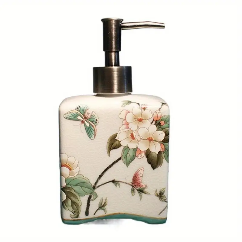 Distributeur de Savon Vintage en Céramique | Rechargeable & Élégant - 410 ml