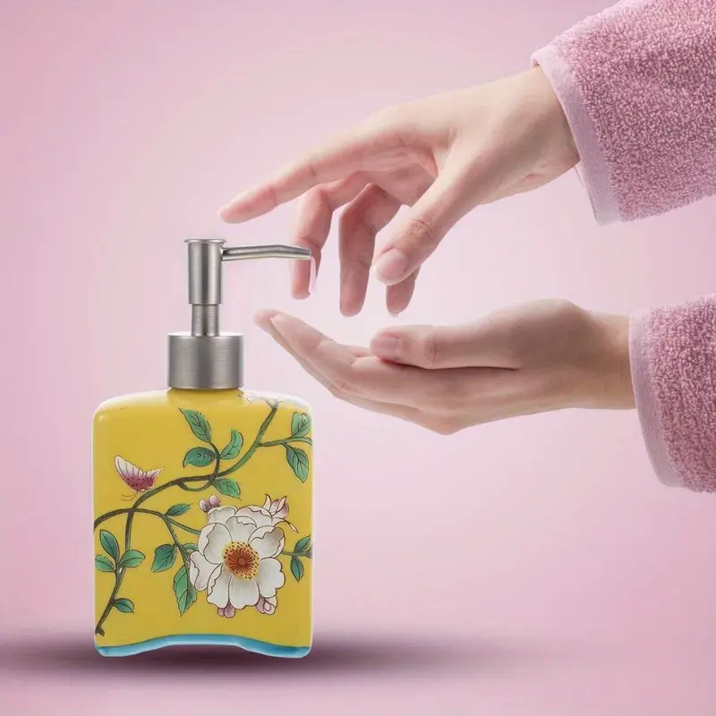 Distributeur de Savon Vintage en Céramique | Rechargeable & Élégant - 410 ml