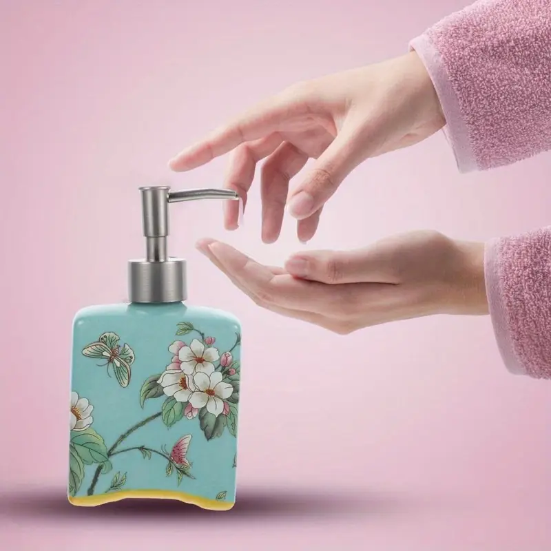 Distributeur de Savon Vintage en Céramique | Rechargeable & Élégant - 410 ml