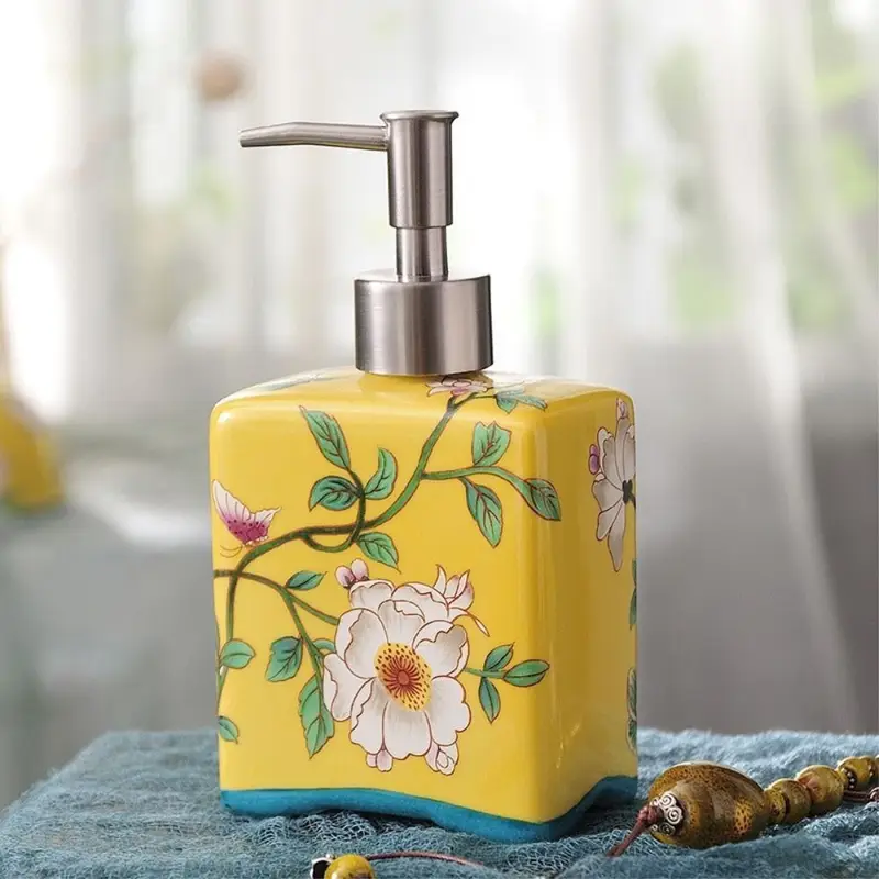 Distributeur de Savon Vintage en Céramique | Rechargeable & Élégant - 410 ml