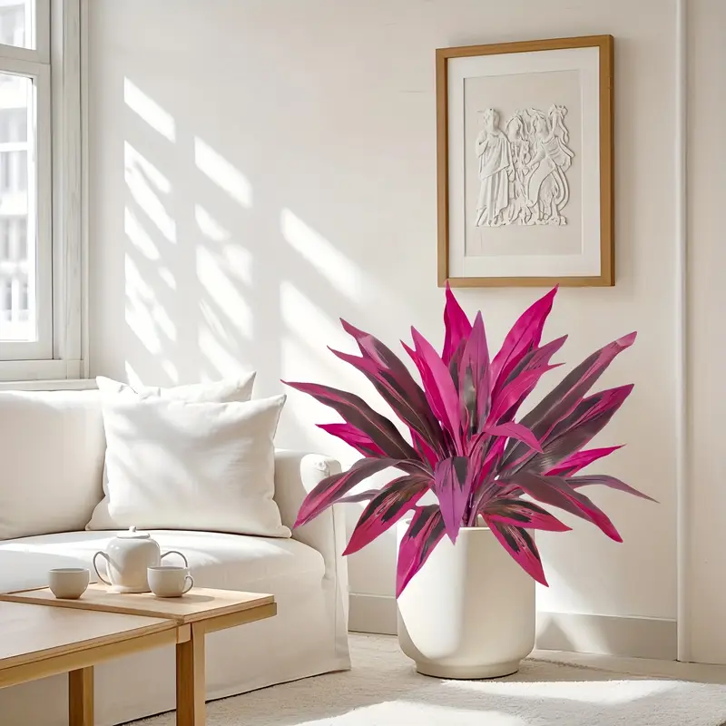 Lot de 2 Fougères Artificielles Violettes Boston & Feuilles de Monstera