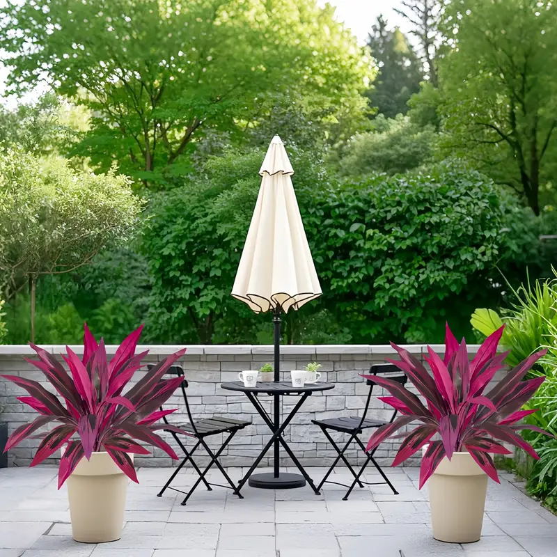 Lot de 2 Fougères Artificielles Violettes Boston & Feuilles de Monstera