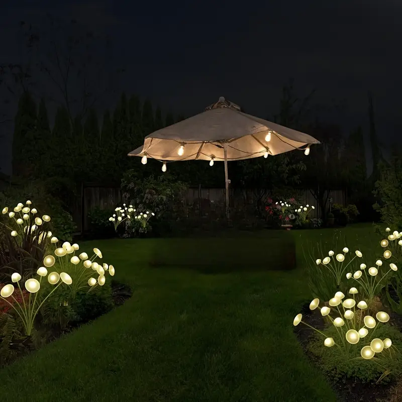 Lumières Solaires à Champignons – avec Capteur de Lumière Intelligent pour Jardin et Chemin