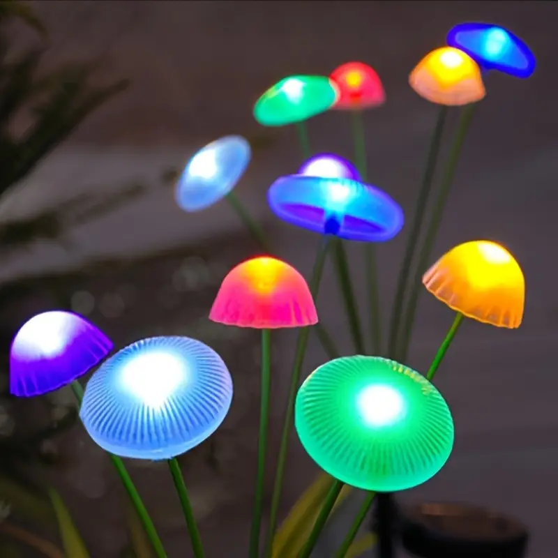 Lumières Solaires à Champignons – avec Capteur de Lumière Intelligent pour Jardin et Chemin