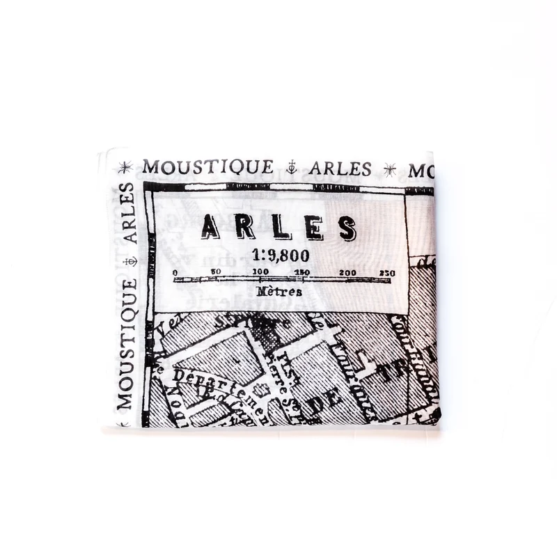 Foulard Plan d'Arles noir